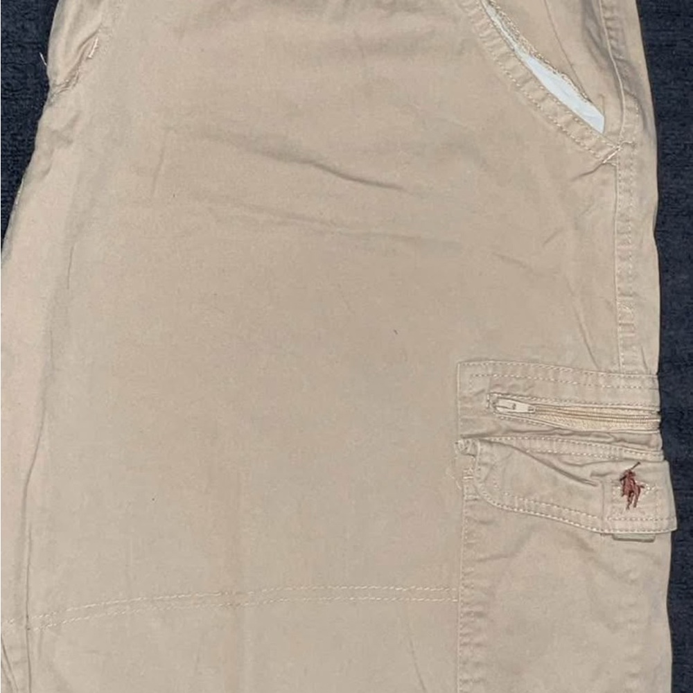 Beige Cargo Pants with Embroidered Logo